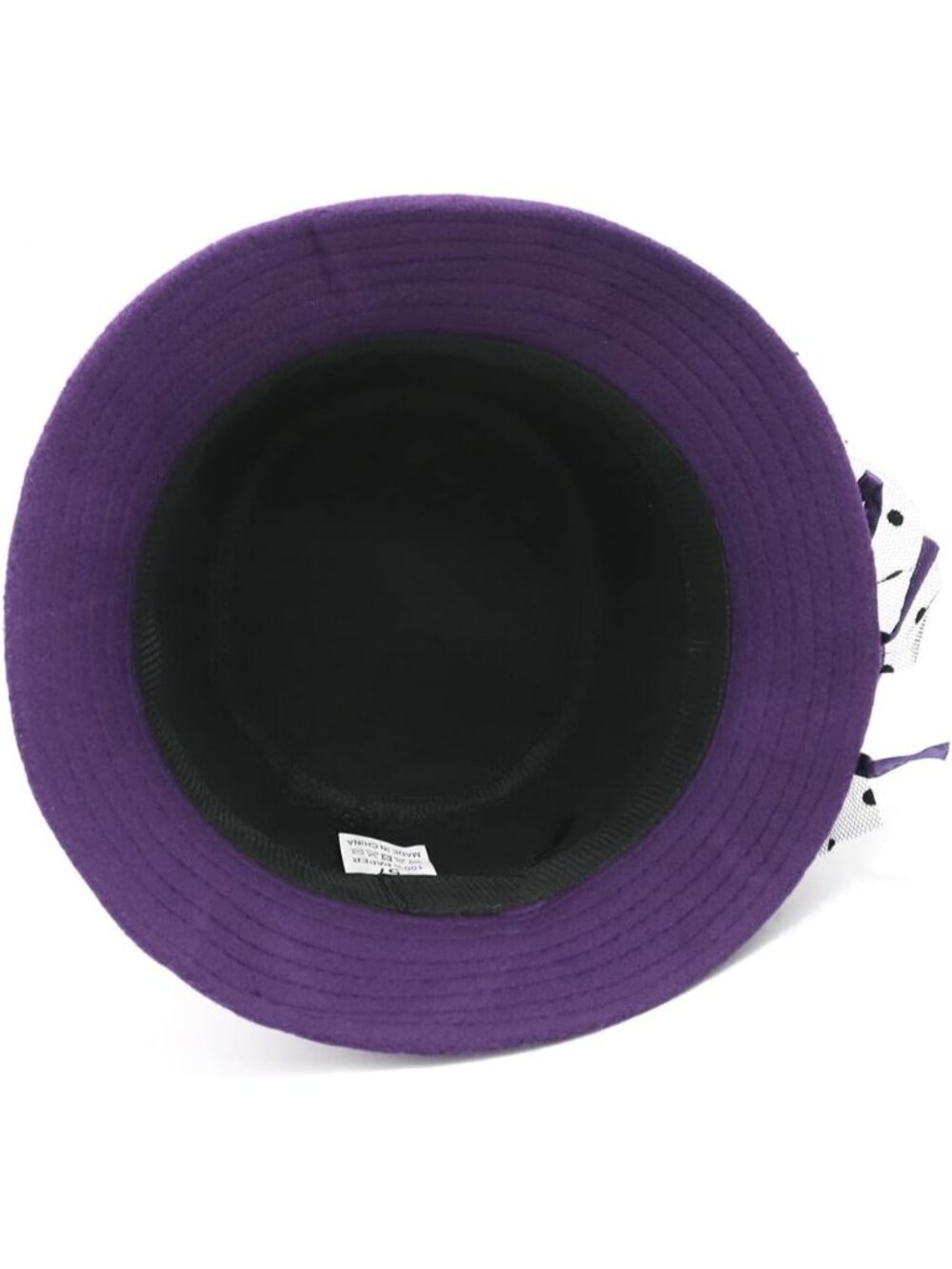 Women's Purple Vintage Felt Cloche inter Floral Fedora Imported Bucket Hat - Picture 5 of 6